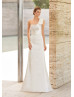One Shoulder Lace Satin Sexy Wedding Dress With Remoavable Train